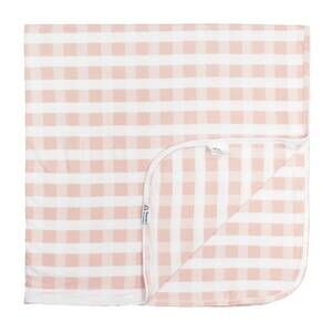 NEW EMERSON AND FRIENDS gingham luxury bamboo blanket in pink